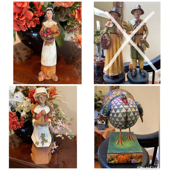 THANKSGIVING MIDWEST OF CANNON FALLS RESIN PILGRAM WOMAN FIGURINE 12” Vntg - Picture 14 of 16